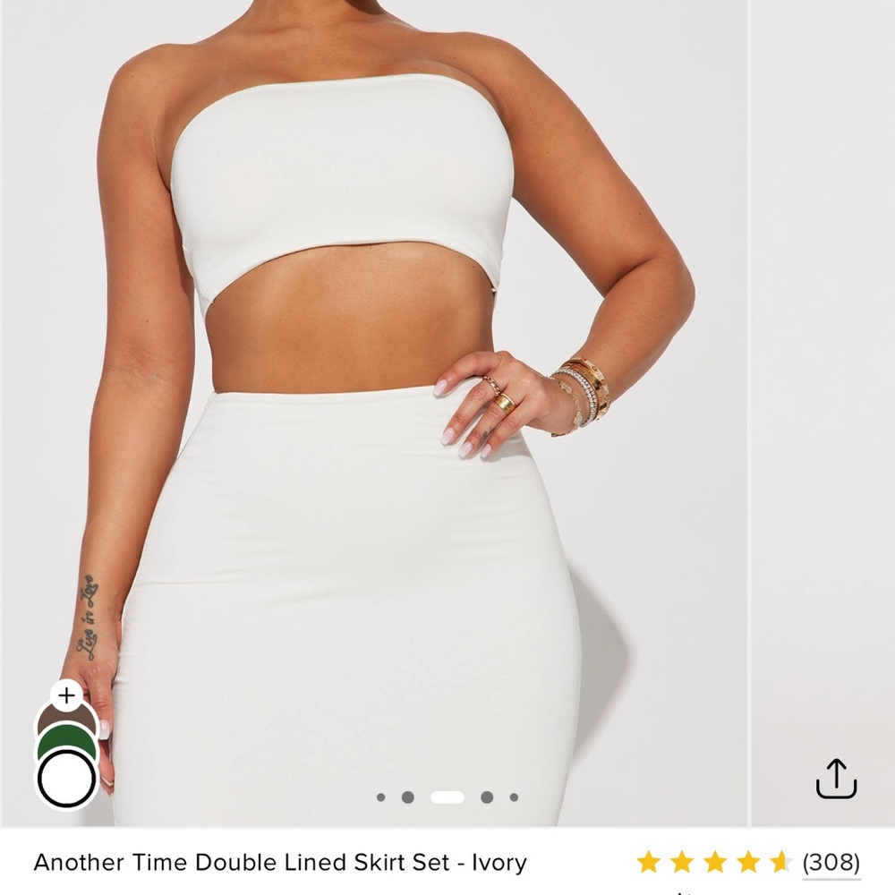 Fashion Nova Ivory Skirt Set